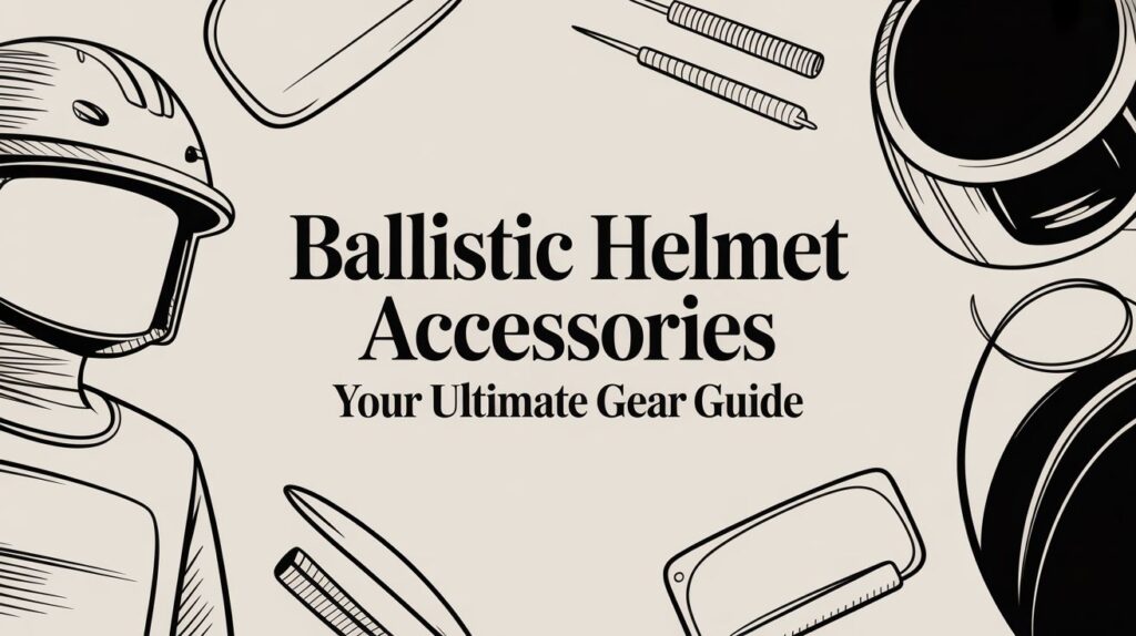 Ballistic helmet accessories guide illustration.