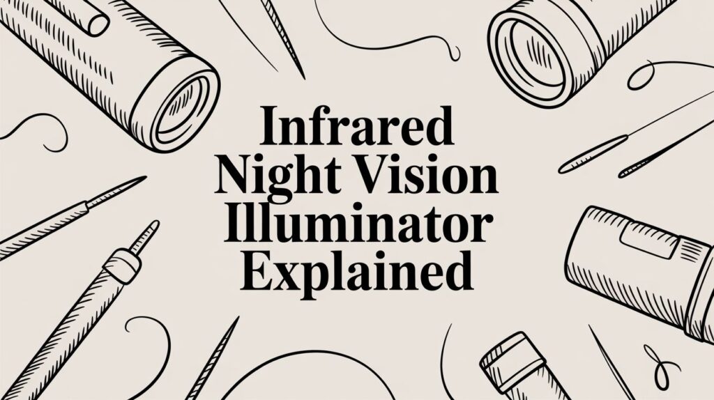 Infrared night vision illuminator concept illustration.