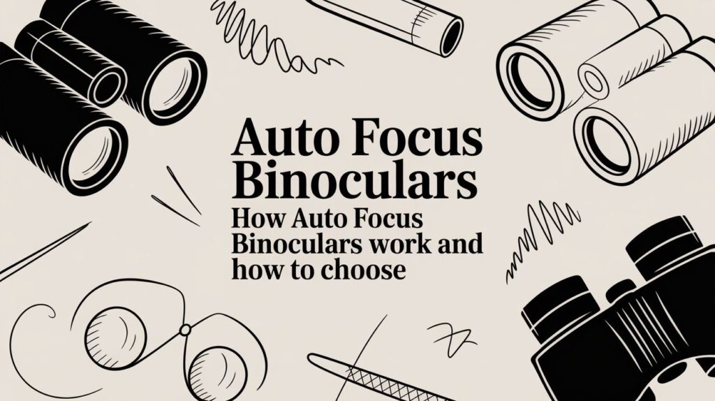 Auto Focus Binoculars guide with illustrations.