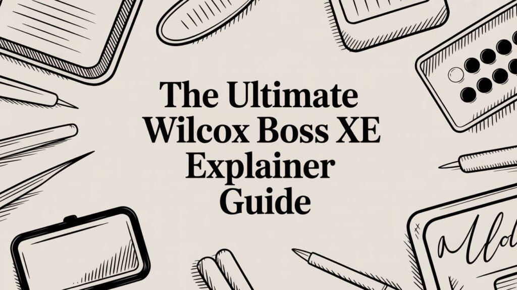 Guide cover with illustrated office supplies.