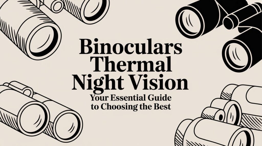 Binoculars guide with thermal night vision illustration.