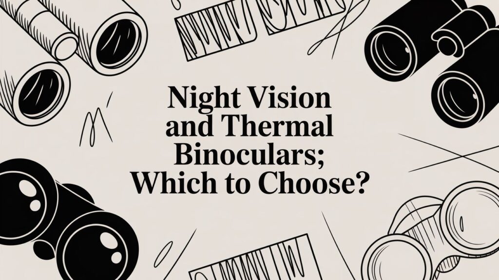 Night vision vs thermal binoculars illustration.
