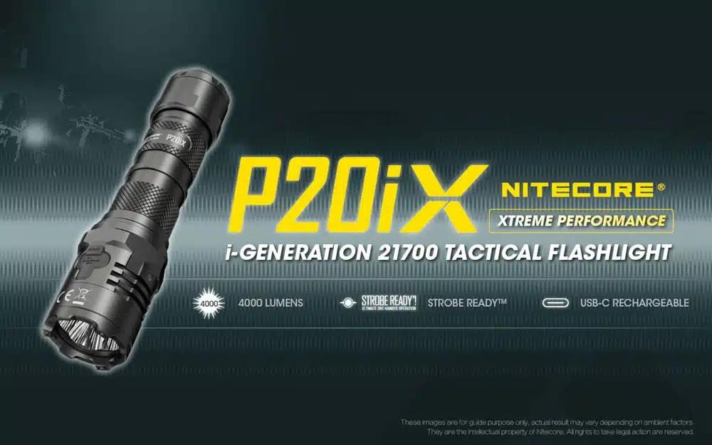 Nitecore P20iX flashlight head with quad CREE XP-L2 V6 LEDs