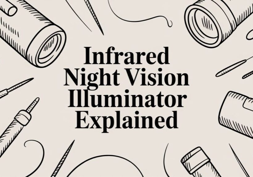 Infrared night vision illuminator concept illustration.